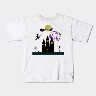 Scary Night Castle Kids T-Shirt